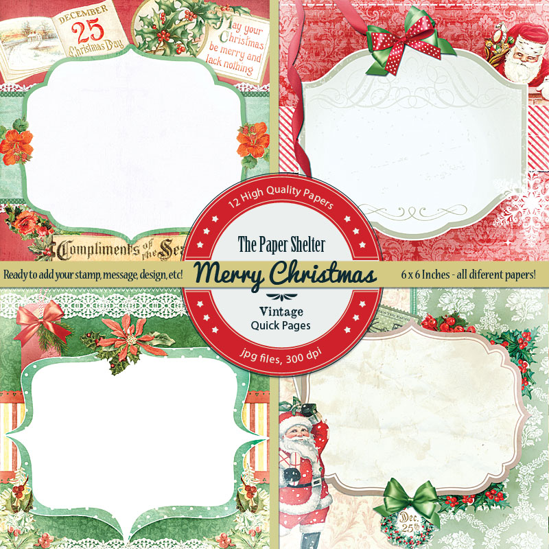 Merry Christmas Vintage Quick Pages