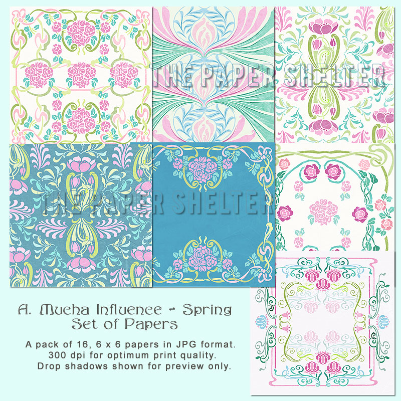 A. Mucha Influence - Spring - "Paper Pack" - Click Image to Close
