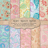 Retro Paisley Papers - "Paper Pack"
