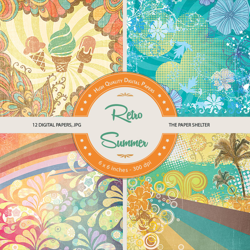 Retro Summer - Paper Pack - Click Image to Close