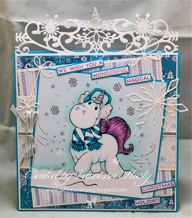 A happy Winter Unicorn - Digital Stamp