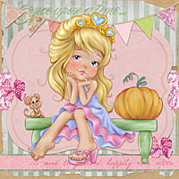 Adorable Cinderella - Digital Stamp - Click Image to Close
