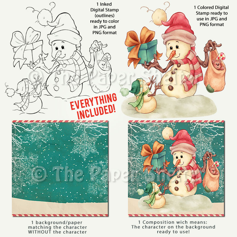 The Most Adorable Snowmen - Digital Stamp