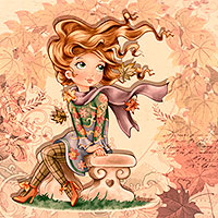 Autumn Breeze - Digital Stamp