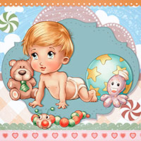 Baby and hisToys - Digital Stamp - Click Image to Close