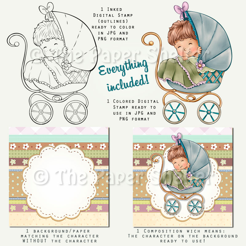 Baby Carriage - Digital Stamp