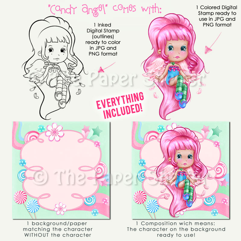 Candy Angel - Digital Stamp
