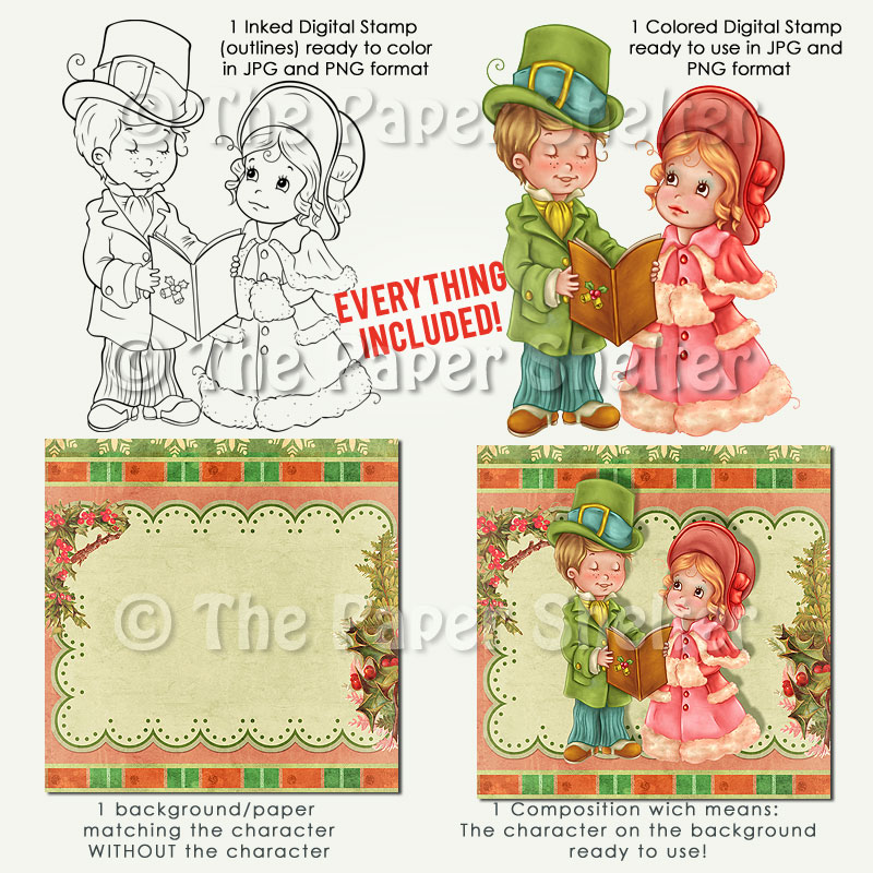 Christmas Carols - Digital Stamp - Click Image to Close