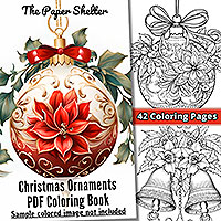 Christmas Ornaments - Digital Coloring Book