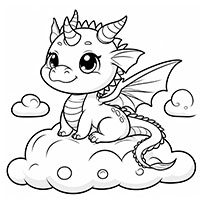Cloudcrest Dragon - Single JPG Coloring Page