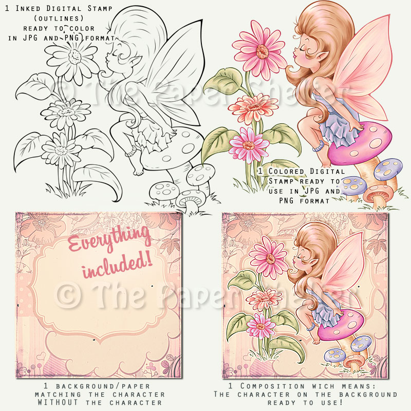 Daisies in Paradise - Digital Stamp - Click Image to Close