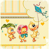 Ducklings - Digital Stamp