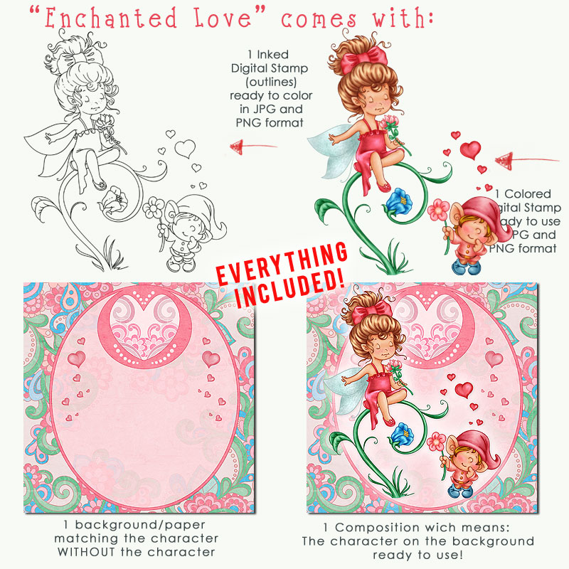 Enchanted Love - Digital Stamp