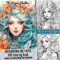 Enchanting Fae Faces - Digital Coloring Book