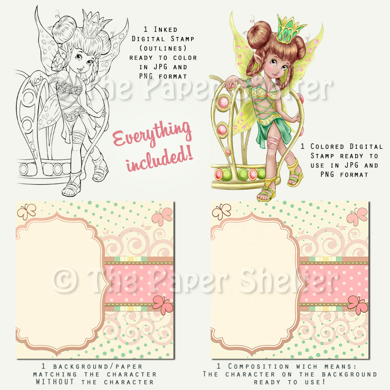 Fairy Queen - Digital Stamp - Click Image to Close