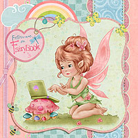 Follow me on FairyBook - Digital Stamp