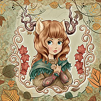 Forest Princess - Digital Stamp