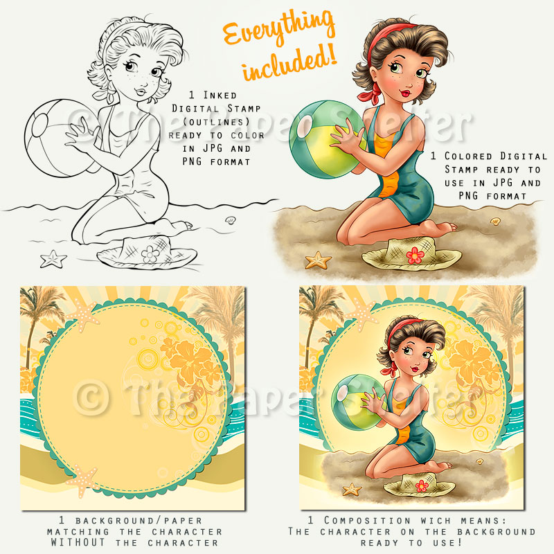 Fun and Sun - Digital Stamp - Click Image to Close