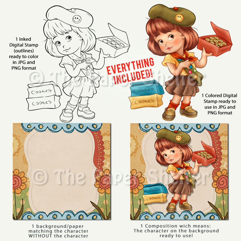 Girl Scout Cookies - Digital Stamp - Click Image to Close
