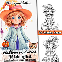 Halloween Cuties - Digital Coloring Book