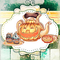Halloween Tea - Digital Stamp