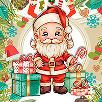 Here is Santa - Digital Stamp