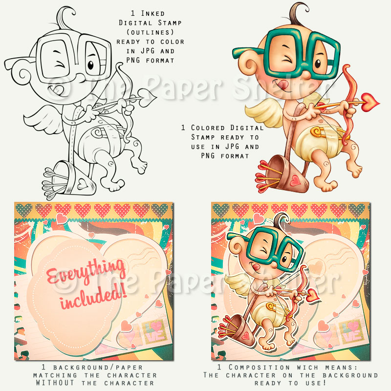 Hilarious Cupid *Updated - Digital Stamp