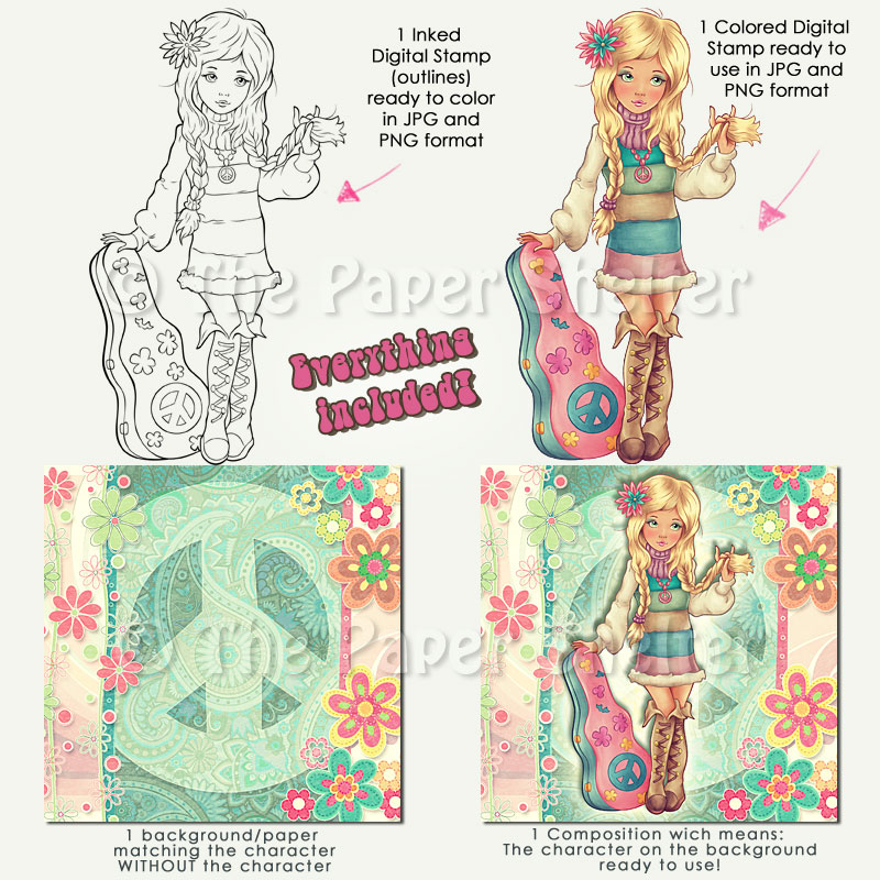 Hippie Chic - Digital Stamp - Click Image to Close