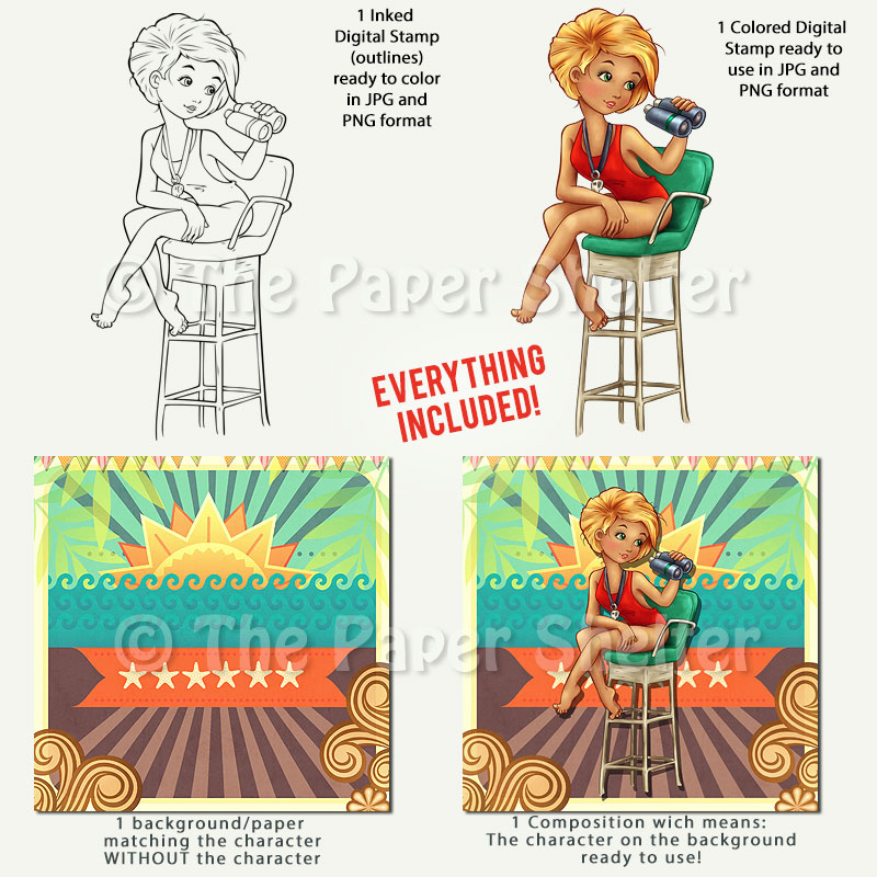 LifeGuard on Duty 2 - Digital Stamps - Click Image to Close