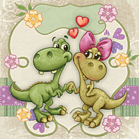 Jurassic Love - Digital Stamp - Click Image to Close