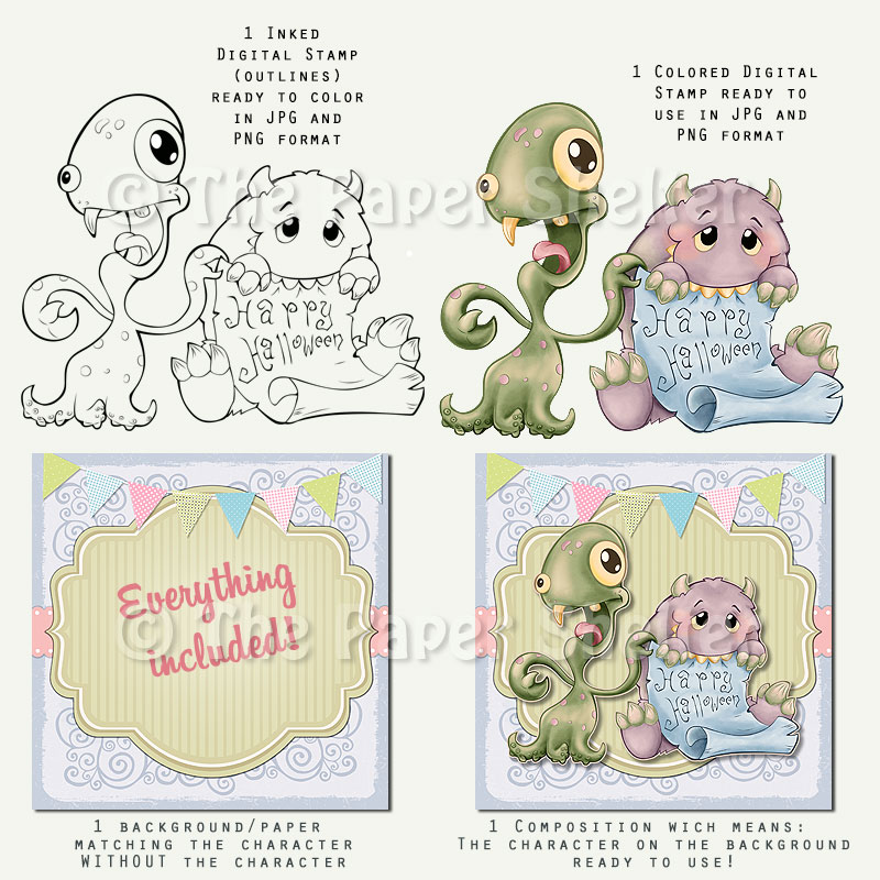 Les Petits Monstres - Digital Stamp