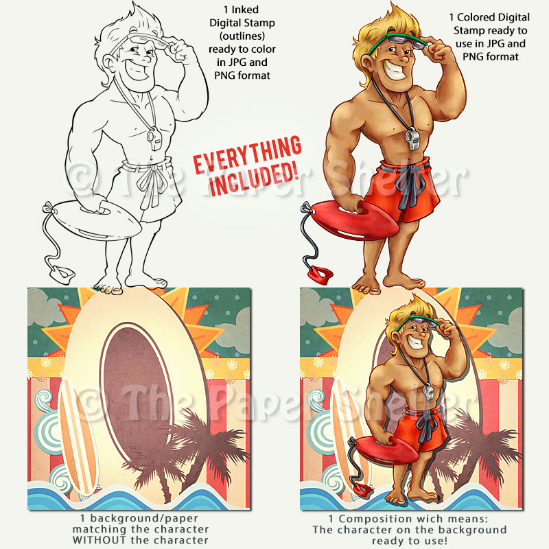 LifeGuard on Duty! - Digital Stamps