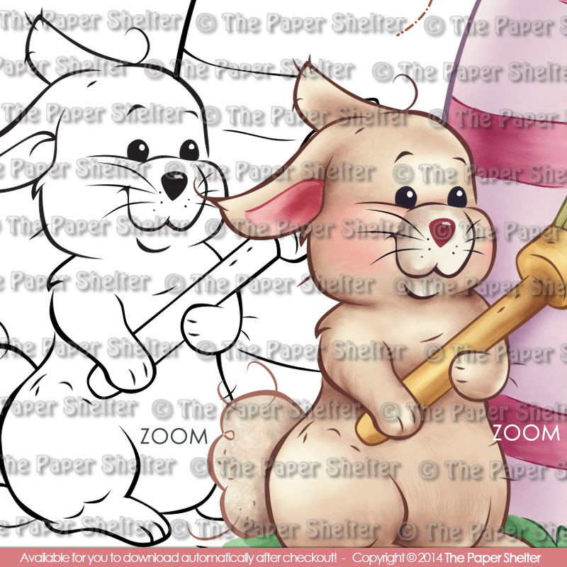 Little Easter Bunnies -Digital Stamp - Click Image to Close