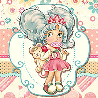 Lollipop Princess - Digital Stamp - Click Image to Close