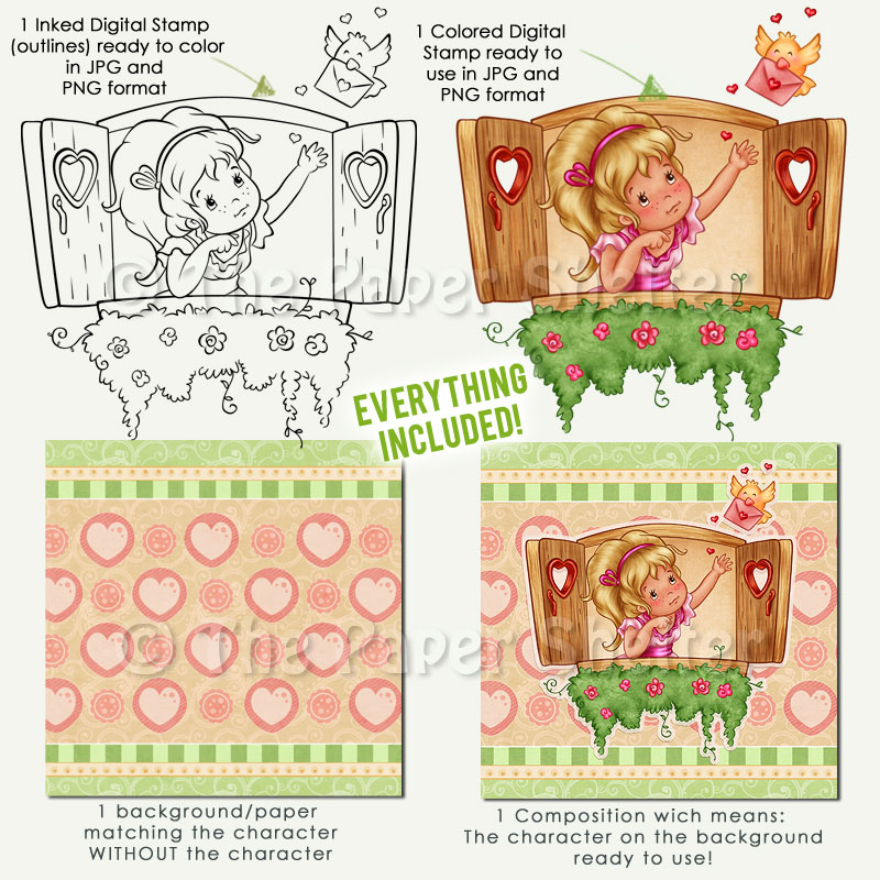 Love Letters - Digital Stamp - Click Image to Close