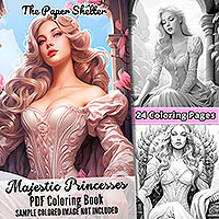 Majestic Princesses - Digital Coloring Book
