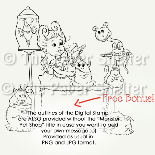 Monster Pet Shop - Digital Stamp - Click Image to Close
