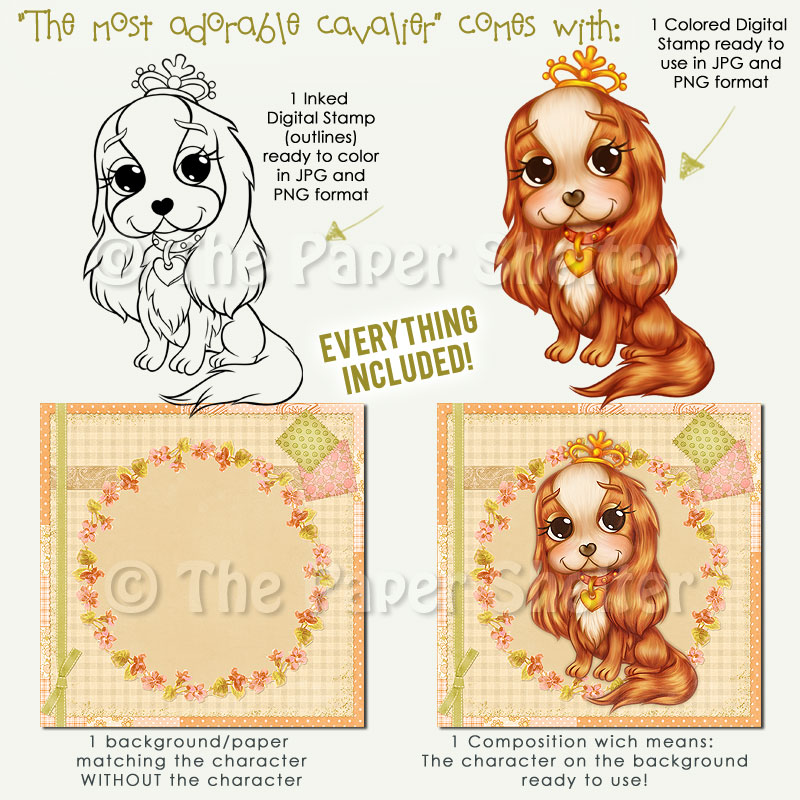 The Most Adorable Cavalier - Digital Stamp