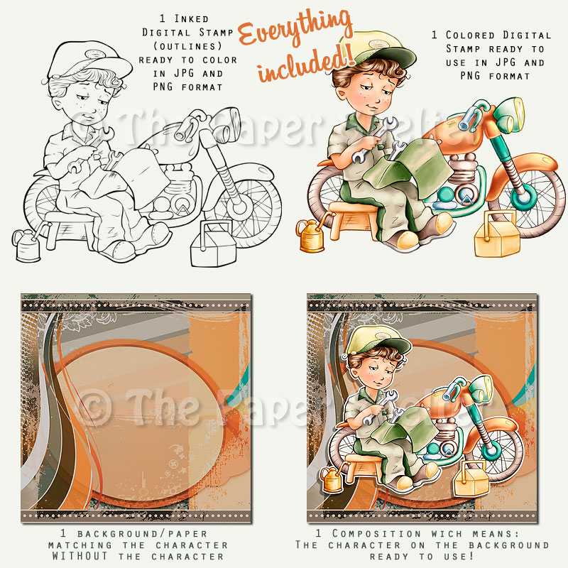 Motorcycle Mechanic - Digital Stamp - Click Image to Close