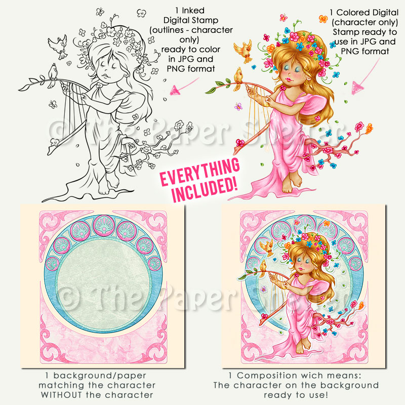 A. Mucha Influence - Spring - Digital Stamp - Click Image to Close