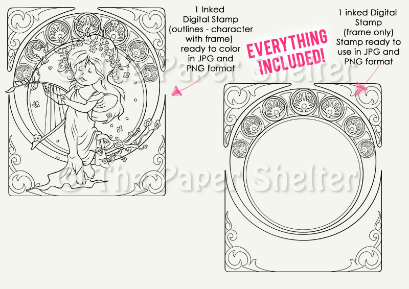A. Mucha Influence - Spring - Digital Stamp - Click Image to Close