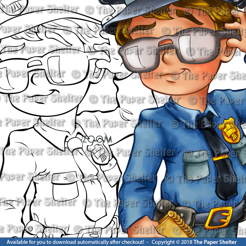 Police Officer - Digital Stamp - Click Image to Close