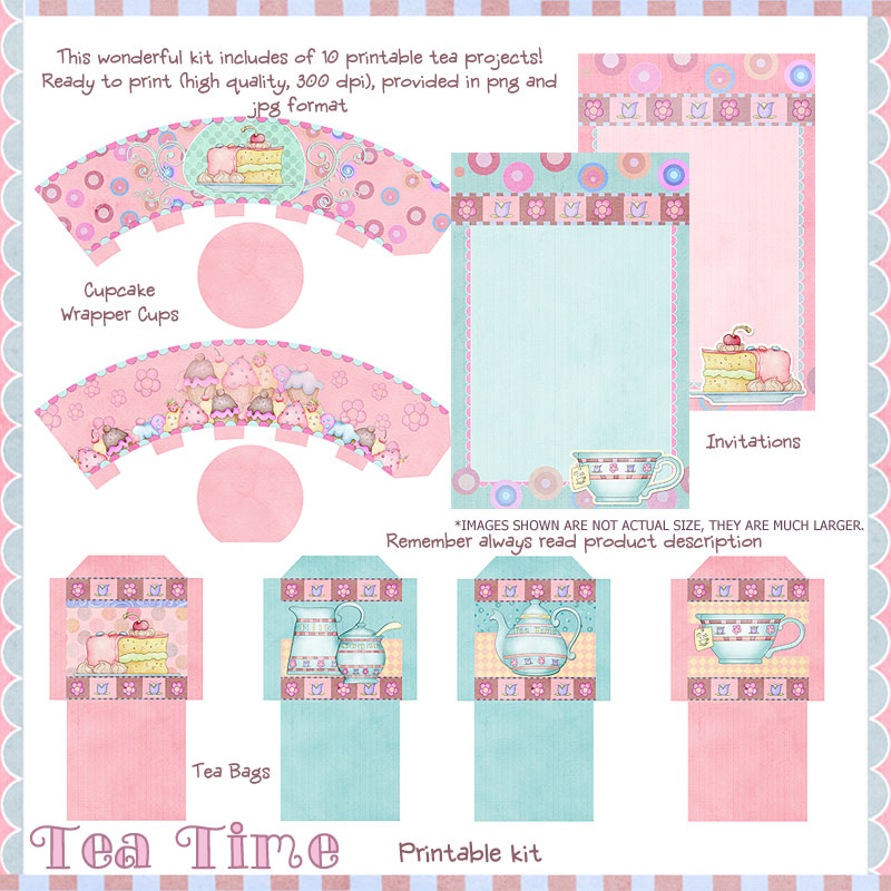 Tea Time - "Printable Kit" - Click Image to Close