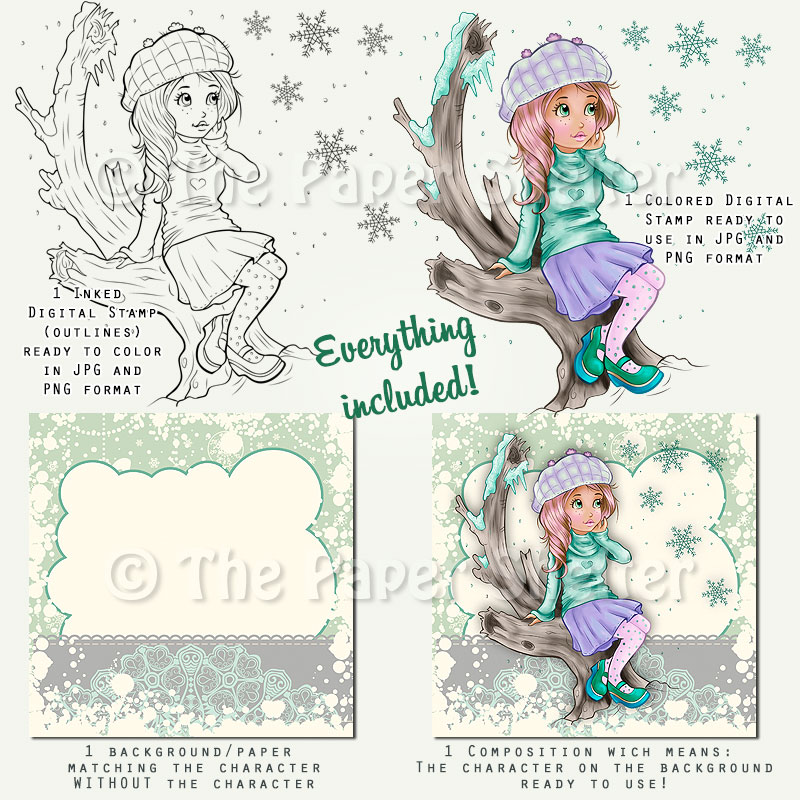 Snowflakes - Digital Stamp