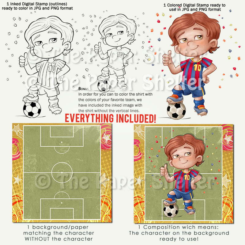 Soccer Star - Digital Stamp