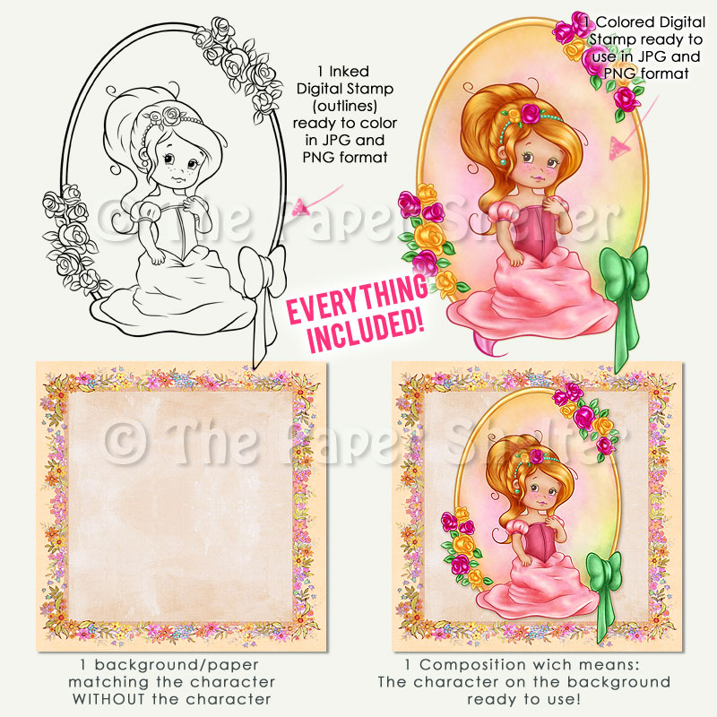 Spring Princess - Digital Stamp - Click Image to Close