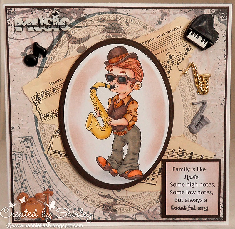 The Saxophonist - Digital Stamp - Click Image to Close