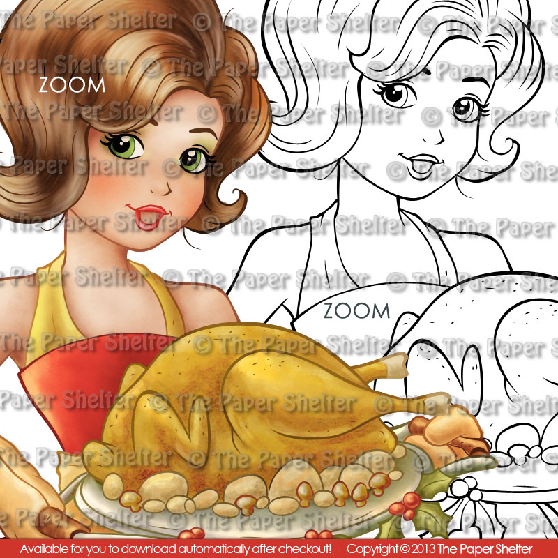 The Turkey is Ready! - Digital Stamp - Click Image to Close