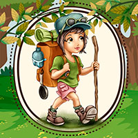 Trekking Girl - Digital Stamp