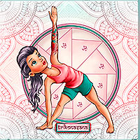 Triangle - Trikonasana - Digital Stamp